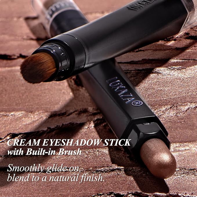 Classic 3PCS Neutral Eyeshadow Stick Makeup Set, Metallic Shimmer Matte Cream Eye Shadow Eyeliner Brightener Pencil Crayon - D1