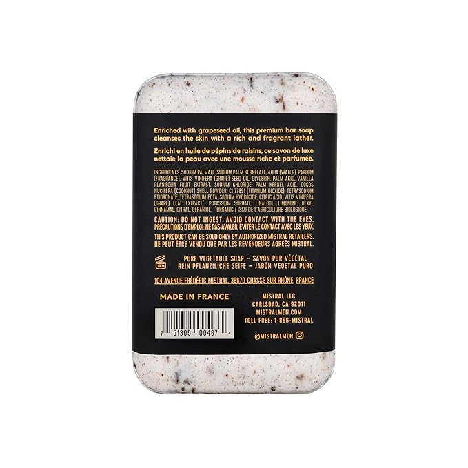 Mistral Bar Soap, Mezcal Lime, Large Bar, Natural Exfoliation