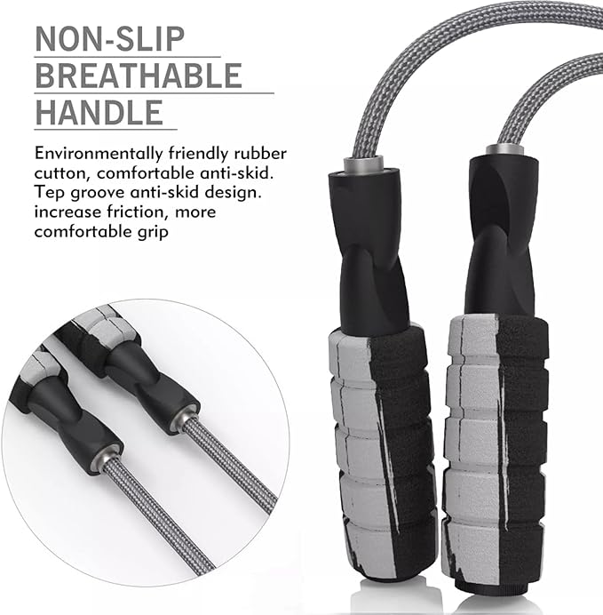 FITMYFAVO Jump Rope Cotton Adjustable Skipping Weighted jumprope