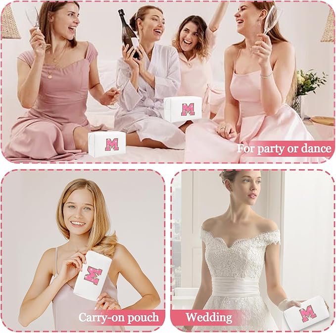 Initial letter patch makeup bag,