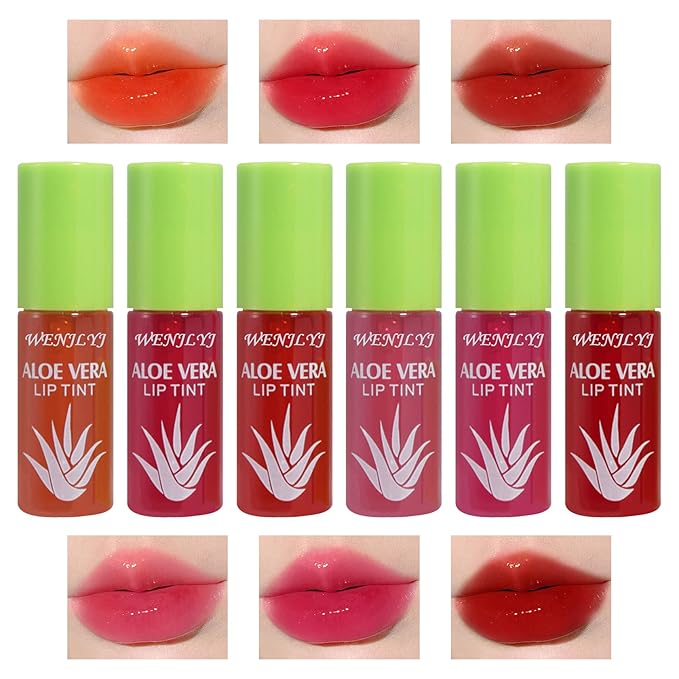 6 Colors Lip Tint Stain Set,Mini Velvet Lip Long