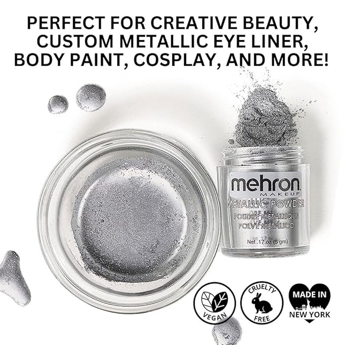 Mehron Makeup Metallic Powder (.) with Mixing Liqu 17 oz