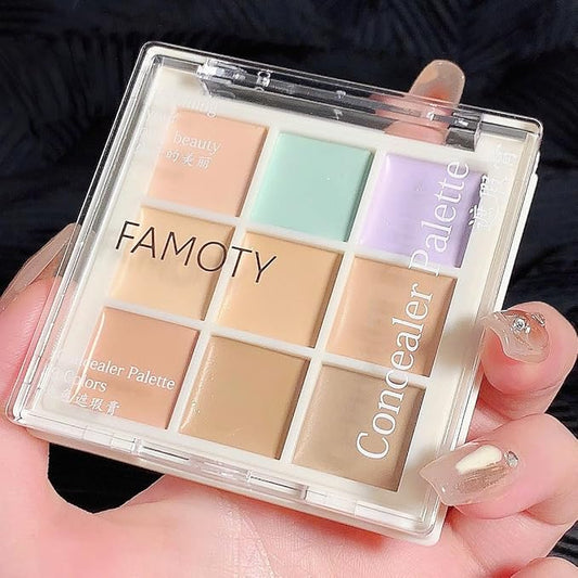 9 Colors Cream Concealer Foundation Palette, Correcting Concealer creamy concealer