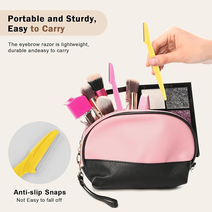 D 21 PCS Eyebrow Razor,Dermaplane Razor,Face Razors for Women and Men,Dermaplaning Tool for Face,3 Colors Facial Hair Shavers with Precision Cover,Facial Hair Remover for Women,Eyebrow Hair Trimmers