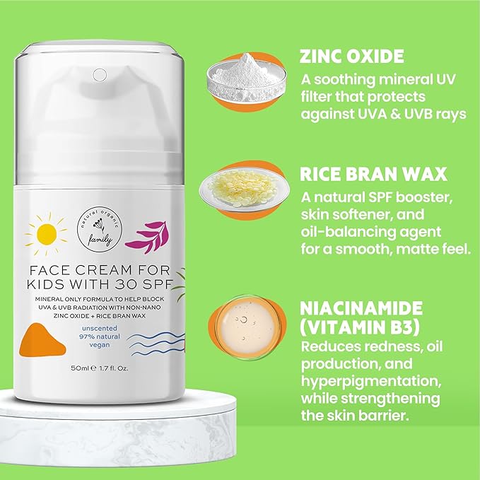 Gentle Face Cream SPF 30 Mineral Face Sunscreen – Lightweight, Non-Greasy Reef-Safe with Zinc Oxide, Niacinamide - Hydrating Botanicals – Broad-Spectrum UV Protection for All Skin Types