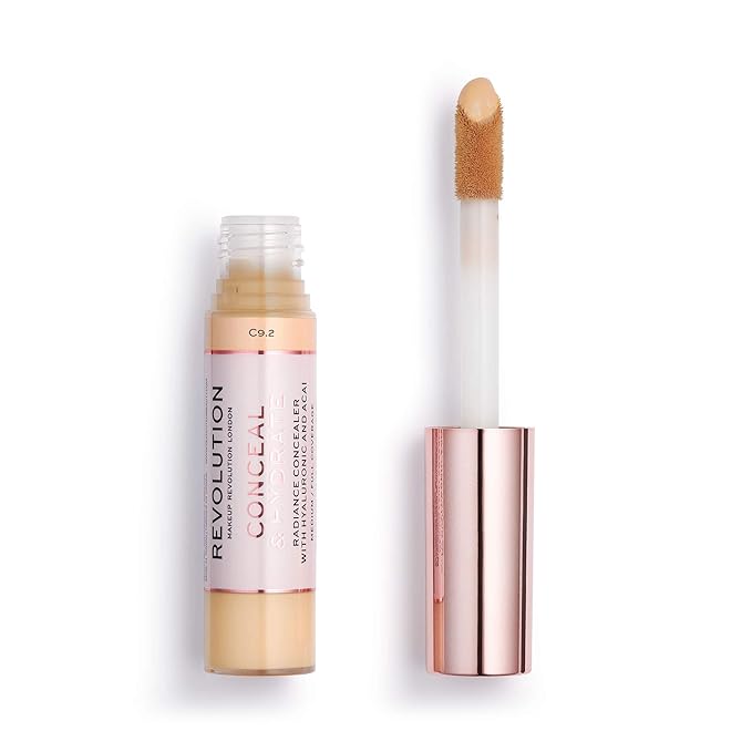Makeup Revolution Conceal and Hydrate Concealer, Full Coverage 0.7 Fl Oz