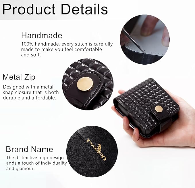 Cockatoo Leather Lipstick Case with Mirror, Women's Portable Lipstick Pouch Travel Cosmetic Bag Can Be Put in Wallet Mini Cosmetic Bag Lipstick Pouch (Nude Pink)