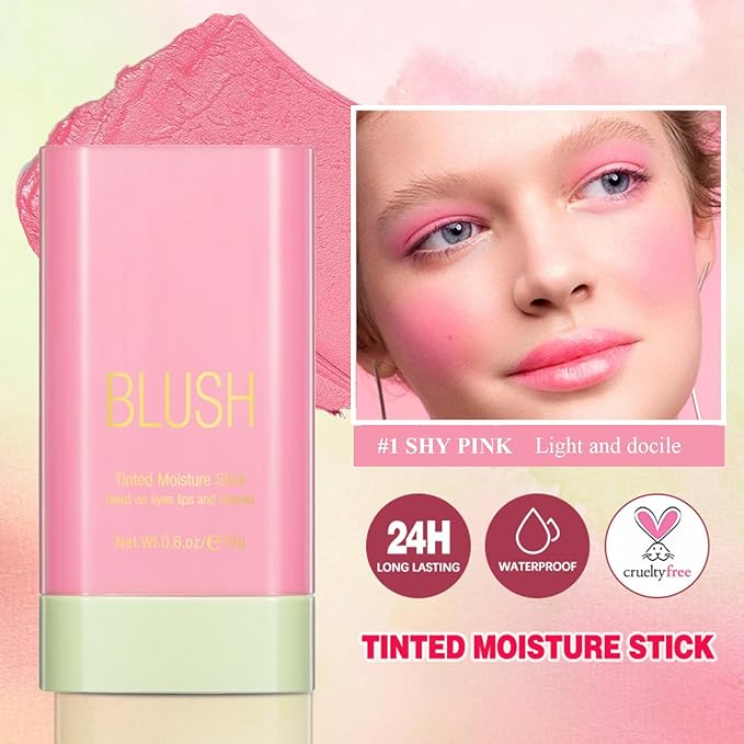 Blush Stick, Cream Blush Stick for Cheeks &