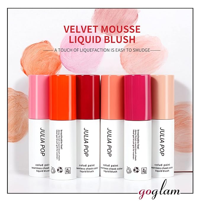 AKARY Velvet Mousse Liquid Blush Makeup for Cheeks, (05 Potearth)