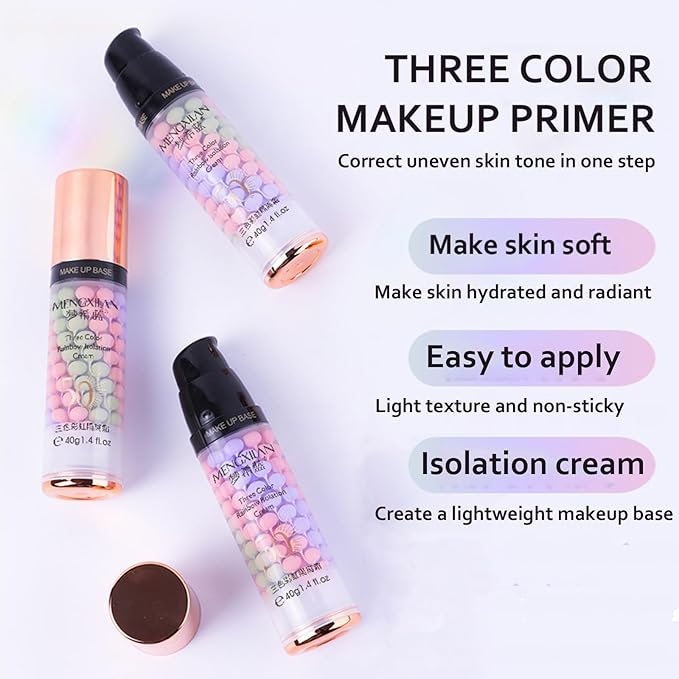 Face Primer before Makeup Set,3 Colors Makeup Primer Stunning Makeup