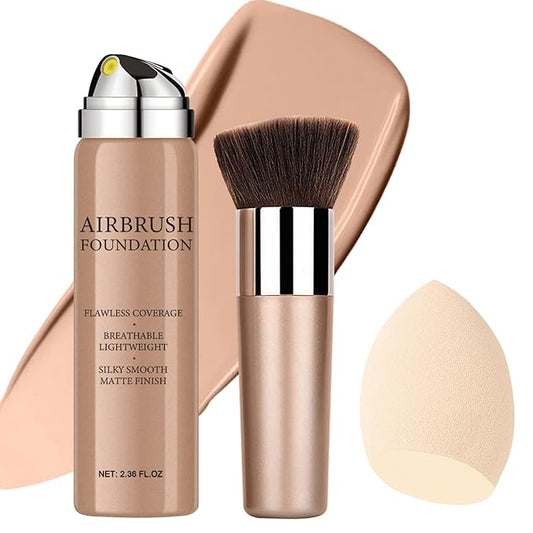 Airbrush Foundation Makeup Spray, Long Lasting Waterproof Full (#1 Natural) 2.36oz