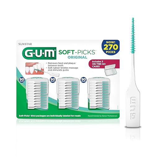 GUM Soft-Picks Original, Easy to Use Dental Picks for Teeth Cleaning and Gum Health, Disposable Interdental Brushes with Convenient Carry Case, Dentist Recommended Dental Picks, 270 Count