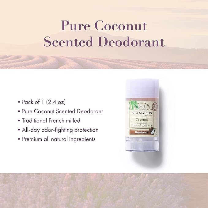 A La Maison Coconut Aluminum Free Deodorant for Women and Men - Natural Deodorant