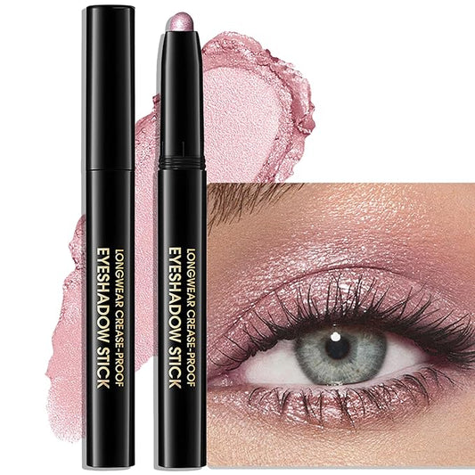 Eyeshadow Stick Waterproof Cream Eye Brighten Shadow Pencil Long-Lasting Crease-Proof Shimmer Glitter Eyeshadow Crayon Smooth High Pigmented Highlighter Neutral Eye Shadow Liner Makeup, 8 FANCY