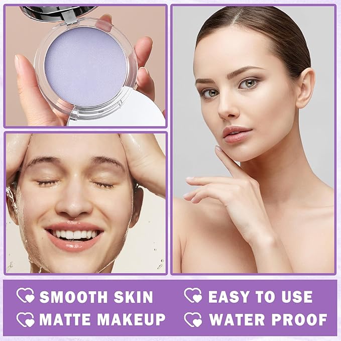 AIUEO Lavender Matte Setting Powder Sunscreen Powder Oil De Maquillaje
