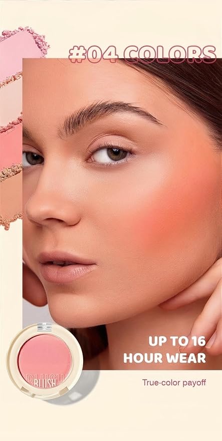 Shiny Blush 12 Color Cream High-Pigmented Buildable Face Blush Long-Lasting Natural Look Face Blush for Cheeks (Color 12)