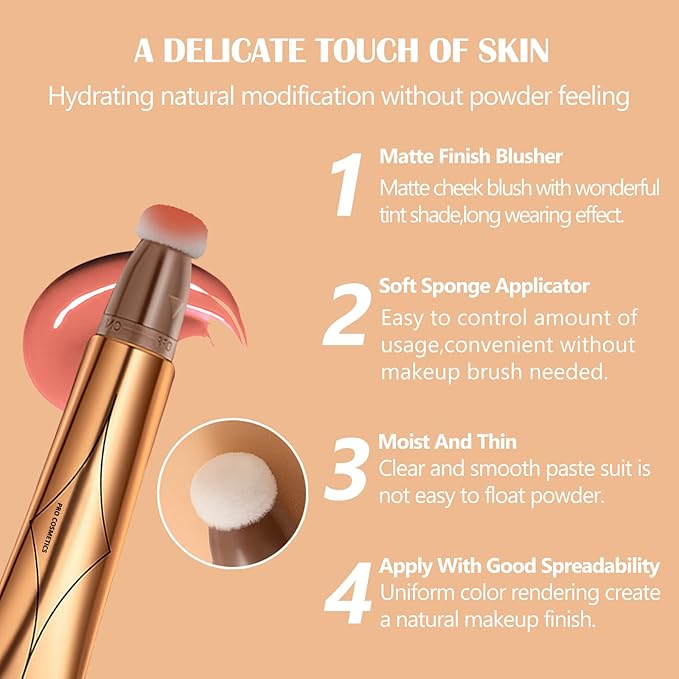 DAGEDA Blush Beauty Women Wand, Matte Liquid Cheek 0. (#02) 53oz