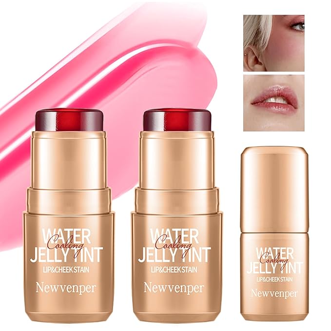 2PCS Jelly Blush Stick, Multi-Purpose Lip & Cheek