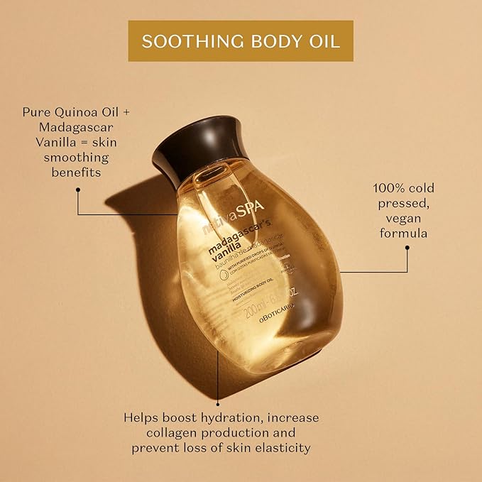 Nativa SPA by O Boticário, Madagascar Vanilla Body Oil, Soothing & Moisturizing, 6.8 Ounce