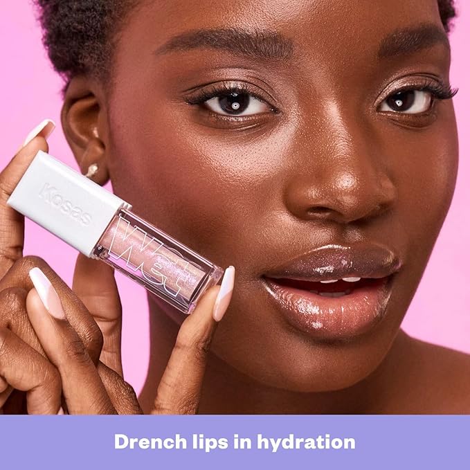 Kosas Wet Lip Oil Gloss - Hydrating Lip Plumping Treatment with Hyaluronic Acid & Peptides, Non-Sticky Finish (Exposed)
