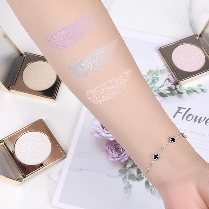 Face Highlighters Exquisite 3D Texture Luminizers Palette, Shiny