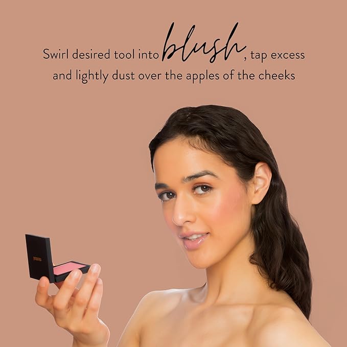 Mented Cosmetics Made in Italy, Cruelty Free Makeup, Vegan, Paraben Free, Shimmer Cheek Blush Palette for Face, Powder Face Blush for Women with Vitamin E, 0.2oz/7g, Pinky Promise