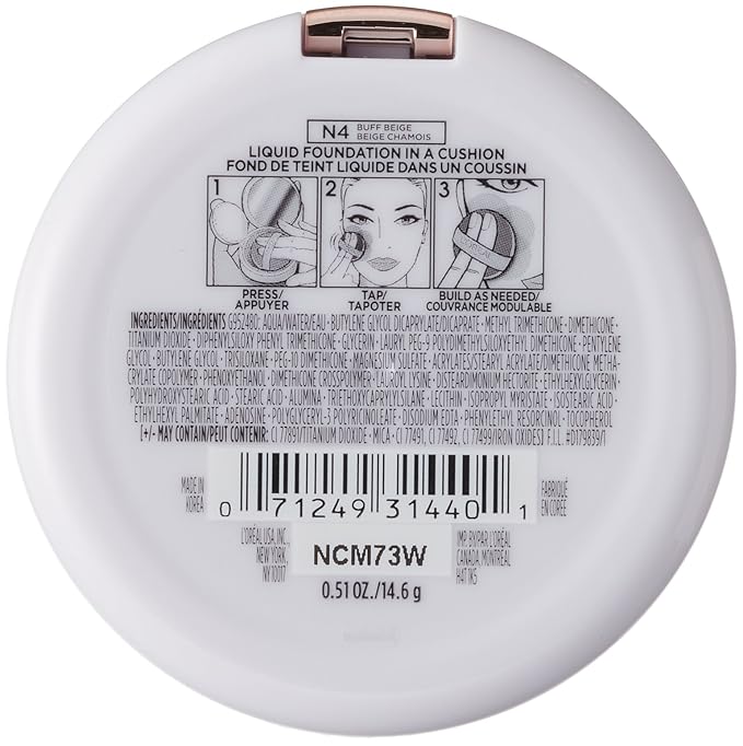 L'Oréal Paris True Match Lumi Cushion Foundation, N4 0.51 oz