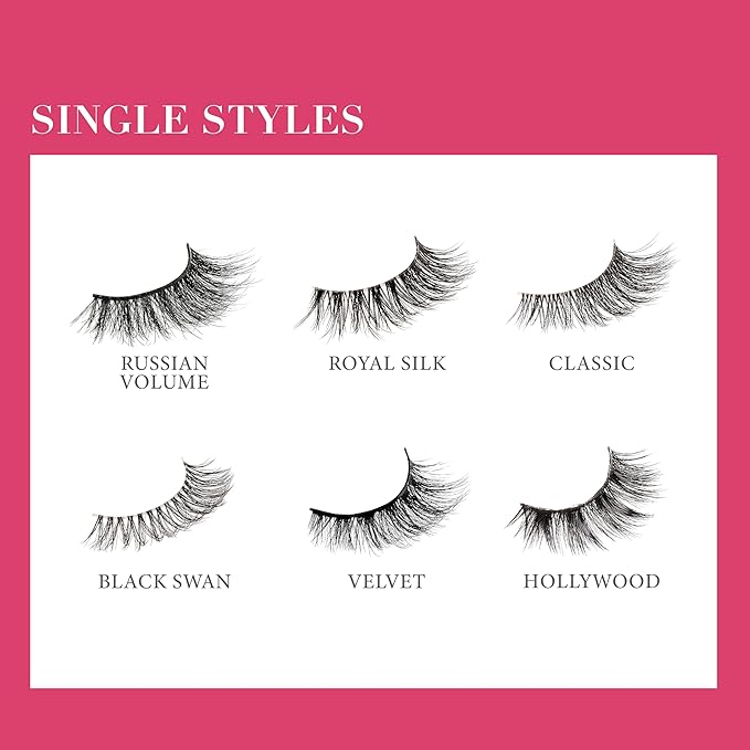 KISS Lash Couture LuXtensions Collection False Eyelashes, Flat Lash Technology, Super Slim Lash Band, Real Lash Extension Fibers, Reusable, Contact Lens Friendly Strip Lashes, Style 'Velvet', 1 Pair