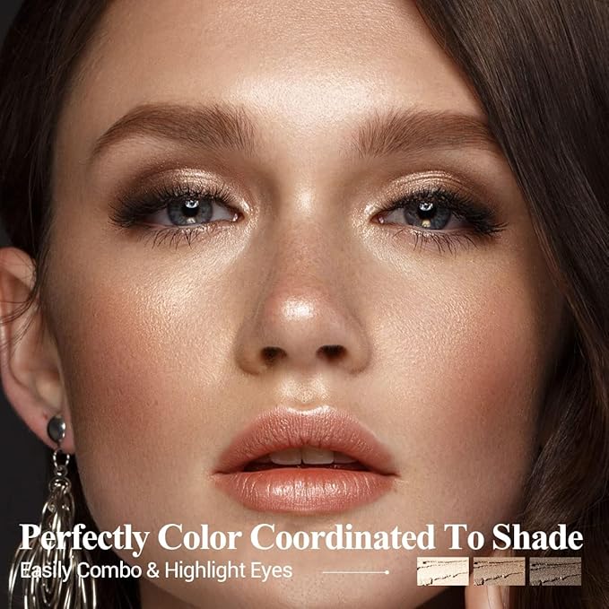 6PCS Cream Eyeshadow Stick Makeup Sets, Metallic And Matte Shimmer Eye Shadow Eye Brightener Stick Pencil Crayon, A01-Brown Neutral