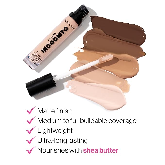 wet n wild Mega Last Incognito All-Day Full Coverage Liquid Matte Concealer, Fair Beige, 0.18 Ounce