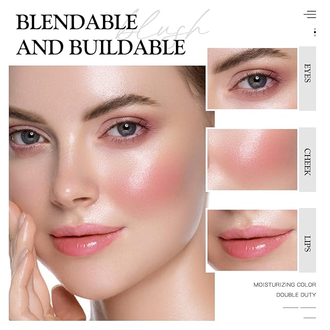 Multi Glow Balm, Cream Blush for Cheeks, Blush (Pink Camellia) 0.63 Oz