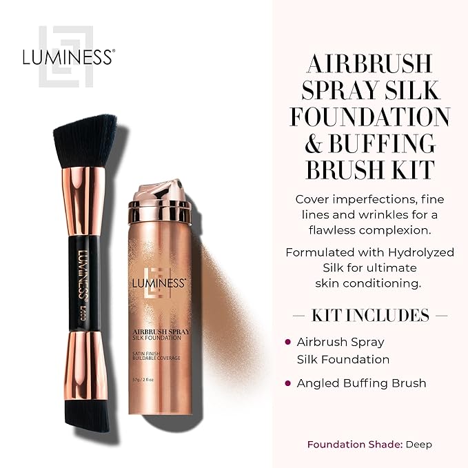 LUMINESS Silk Airbrush Spray Foundation & Buffing Brush - Deep)