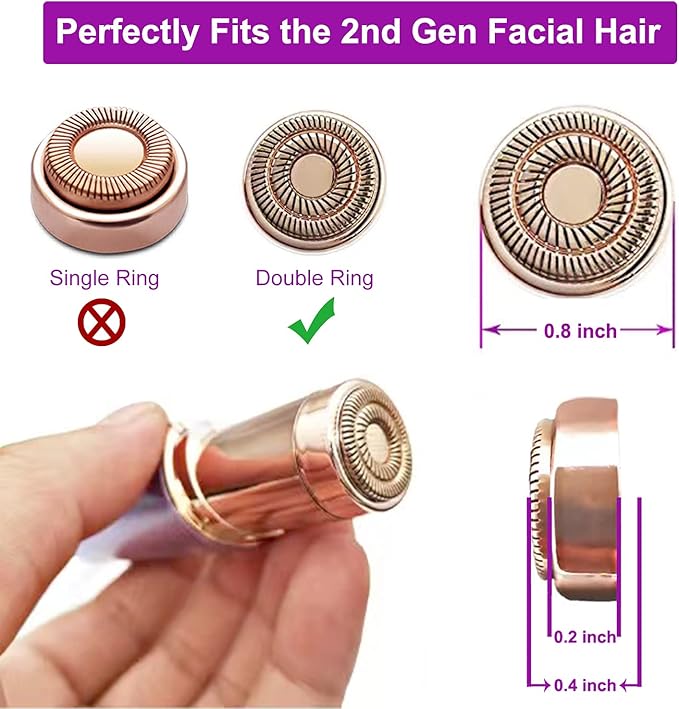 Replacement Heads for Flawless Generation 2, Facial Hair Removal Replacement Heads for Women, Compatible with Finishing Flawless Facial Hair Remover, Double Halo Replacement Heads Gen 2(6 Count)