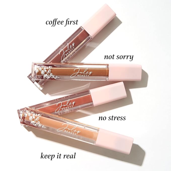 Julep So Plush Plumping Lip Gloss - Not Sorry - High-Shine Hydrating Lightweight Lip Color - Non-Sticky Formula - Vitamin E Soothes and Repairs Lips and With a Trace Creamy Lip Liner, Sweet Truffle