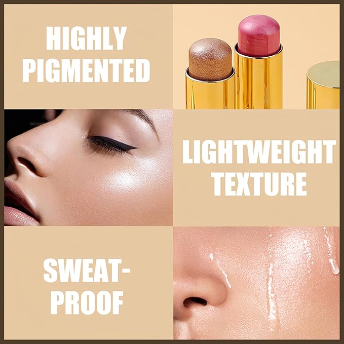 MIELIKKI Cream Highlighter Stick, Contour Stick Makeup, Shades Highlight #04