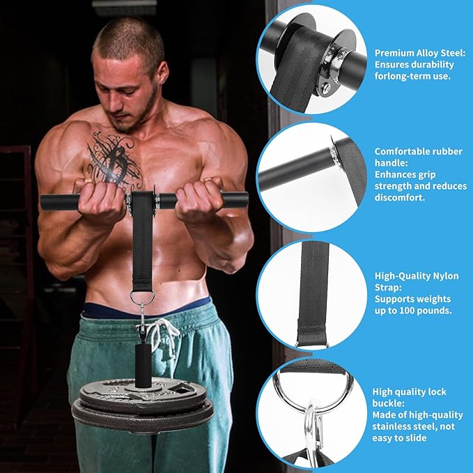 Forearm Strengthener,Wrist Roller,Forearm Strength Trainer,Can Exercise Without Weights,