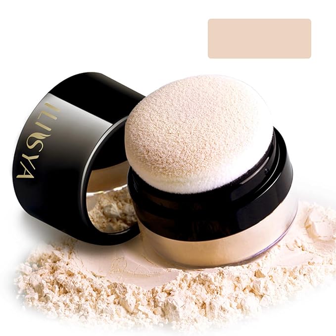 Setting Powder Lightweight Loose Powder Finishing Powder Long-Lasting Apricot/Translucent)-2 Boxes