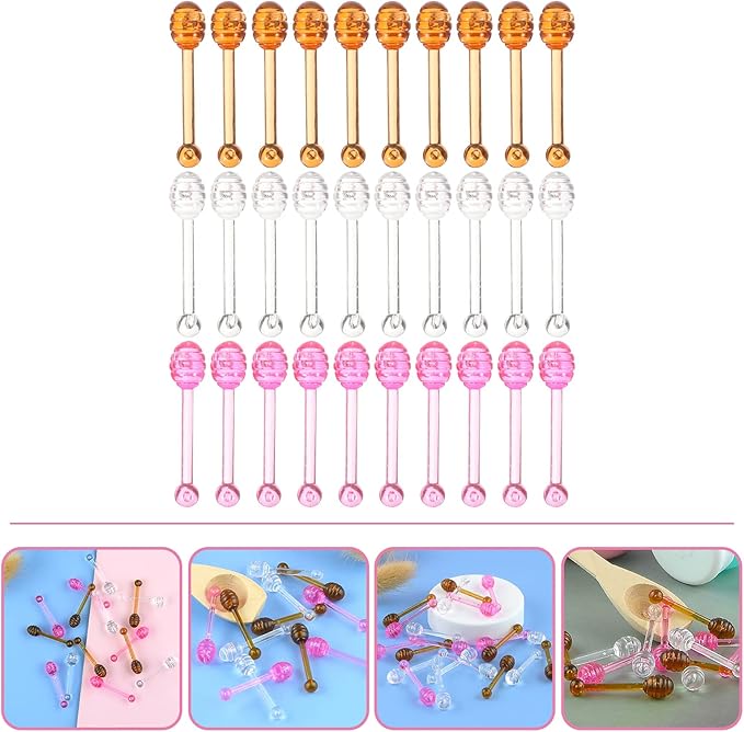FOMIYES 30pcs Lip Balm Applicators Spoons