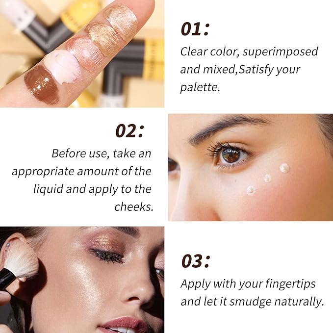 AKARY Liquid Highlighter Makeup for Face Body, Contour