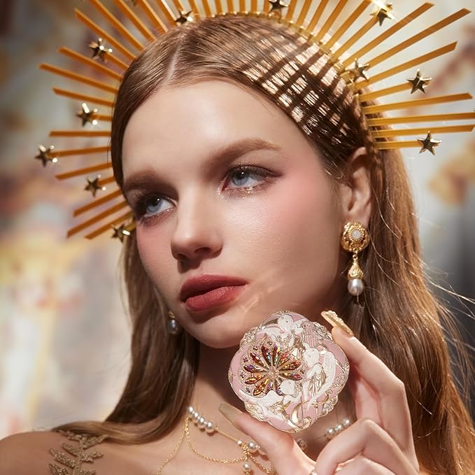 Flower Knows Violet Strawberry Rococo Glitter Lip Gloss G02+Little Angel Embossed Blush 02