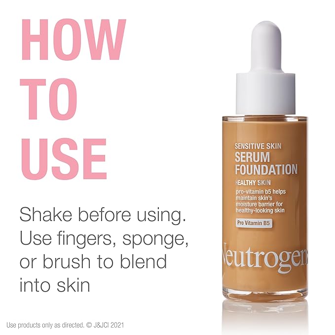 Neutrogena Healthy Skin Sensitive Skin Serum Foundation with Medium/Deep 01, 1 oz