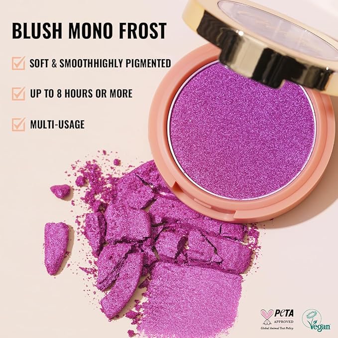 Oulac Luminisers Powdery Blush for Cheeks Sliky Glow,Brighten 4.8g