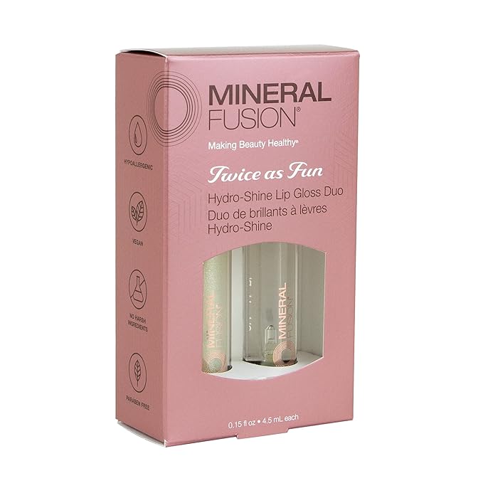 Mineral Fusion Twice As Fun, Hydro-Shine Lip Gloss Duo (Pack of 2)