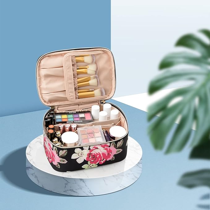 Ocheal floral makeup bag,travel makeup