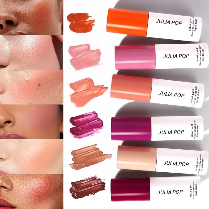 AKARY Velvet Mousse Liquid Blush Makeup for Cheeks, (03 Peach)