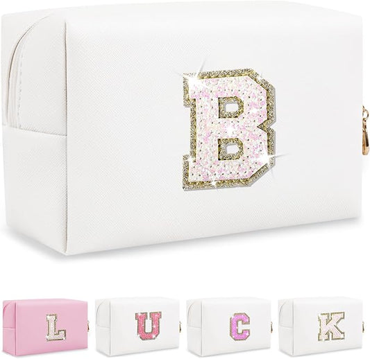 Personalized initial letter makeup bag,