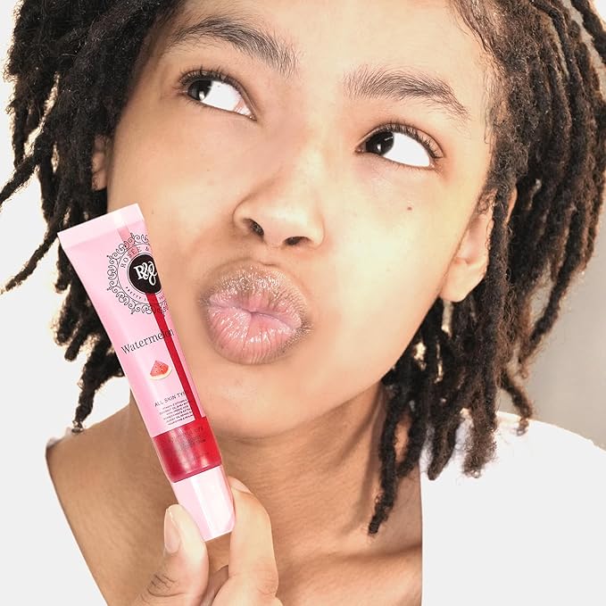 ROSÉE & CO Rosee Lip Gloss Vegan & Cruelty Free Treatment, Professional Make up, Long Lasting Glossy with Shea Butter, Moisturize, Protect & Smooth, High Shine, Non-Sticky (j. Watermelon, 0.5)