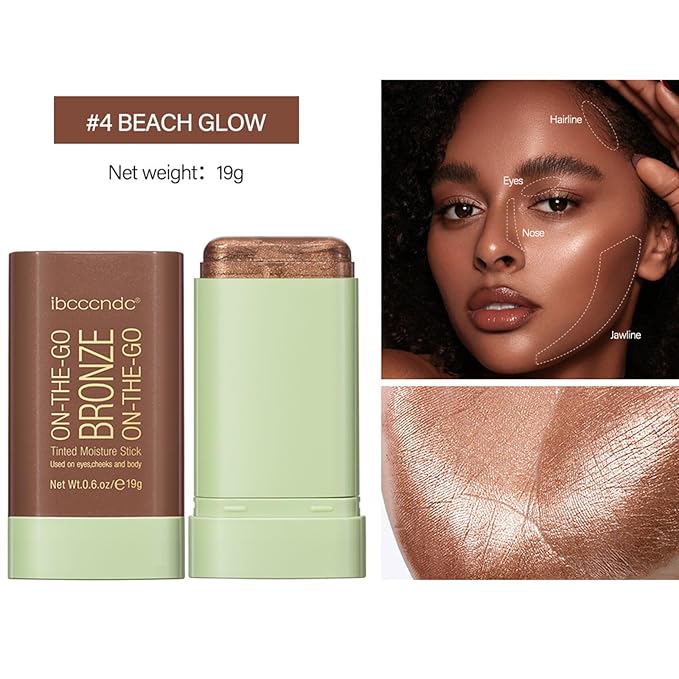 On-The-Go Bronzer Stick,Multi-Use Cream Contour Stick,Natural Long Lasting Stick,Multi-Use