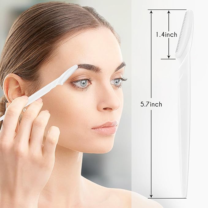 16 Pcs White Eyebrow Razor, Face Razors Multipurpose, Facial Razors for Women Men, Eyebrow Trimmers Shaver with Protective Cover, Dermaplaning Tools for Face Body Use, Facial Hair Removal Tools