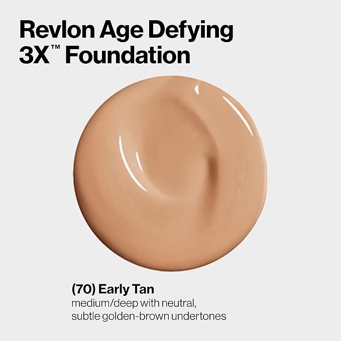 Revlon Liquid Foundation, Age Defying 3XFace Makeup, Anti-Aging Fl Oz